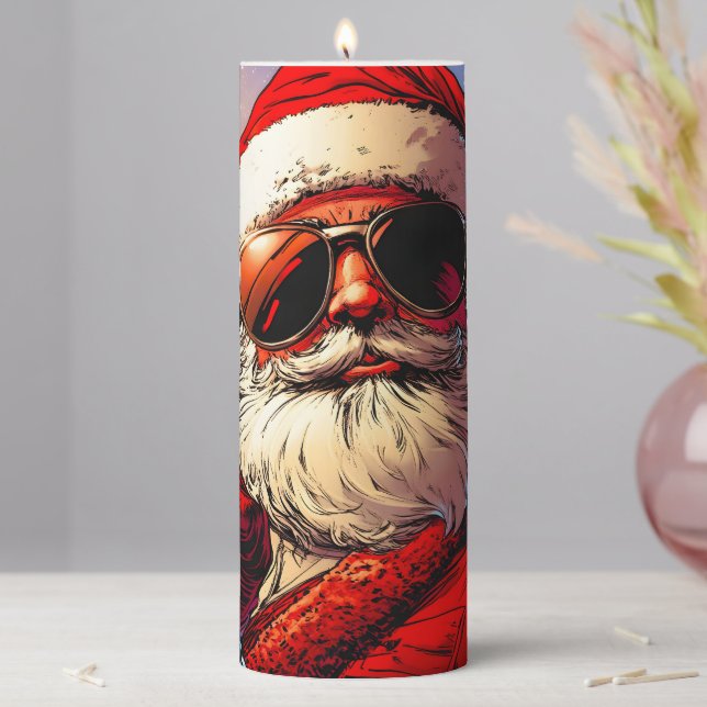 Holy Jolly Santa Divine Glow Pillar Candle (In Situ)