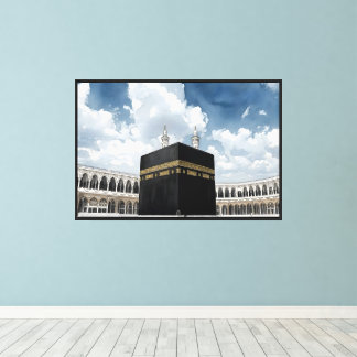 Holy Kaaba - Al-Masjid Al Haram Watercolor Canvas Print