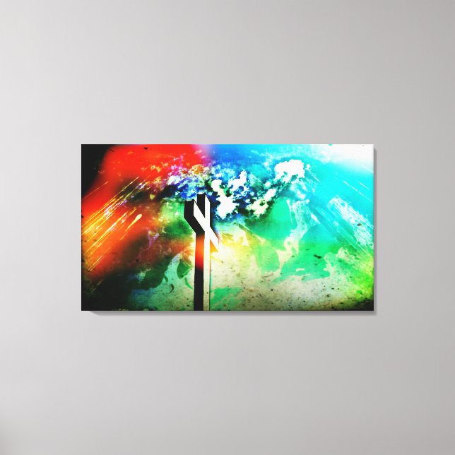 Holy Land Cross Grunge Wrapped Canvas Print (Front)