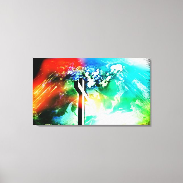 Holy Land Cross Lights Wrapped Canvas Print (Front)