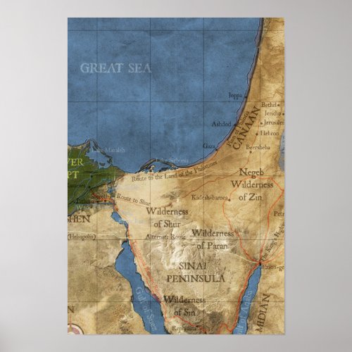Holy land map poster