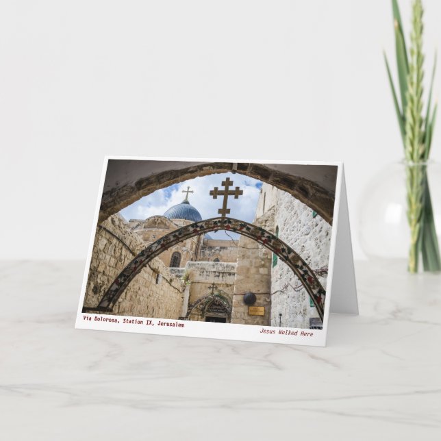 Holy Land Photos: Via Dolorosa, Old City Jerusalem Holiday Card (Front)