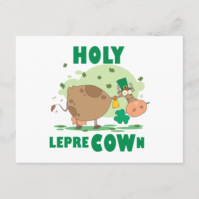 HOLY LepreCOWn T-shirts and Gifts Postcard (Front)