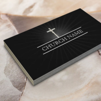 Holy Lights Cross Church Business Card by cardfactory at Zazzle