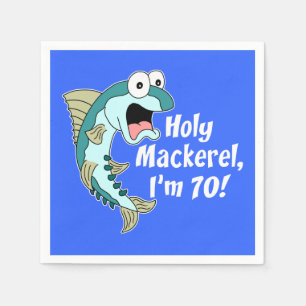 Holy Mackerel I'm 70 Blue 70th Party Napkins