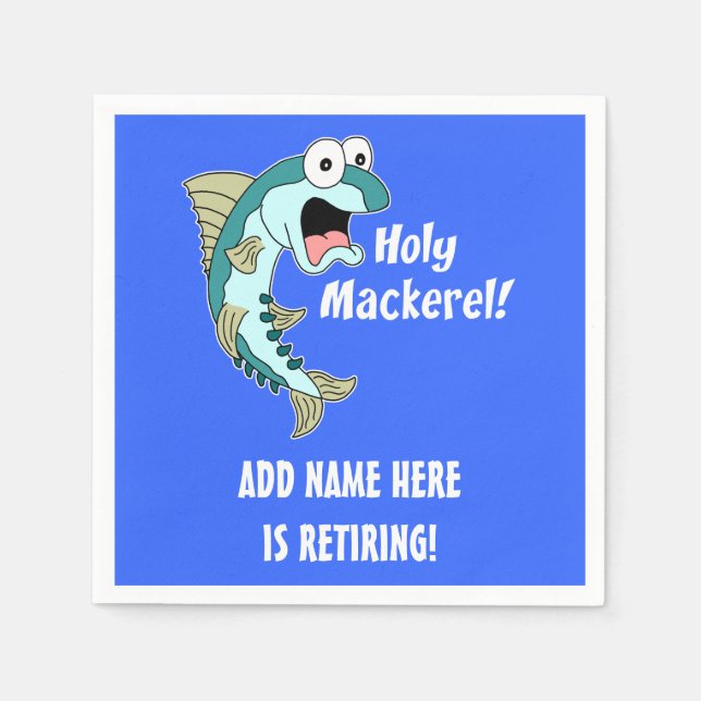 Holy Mackerel Personalized Retirement Party Napkins (Front)