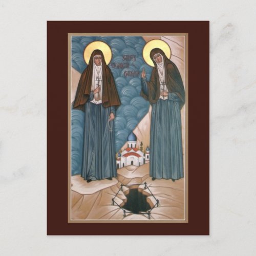 Holy Martyrs Elizabeth and Barbara Prayer Card