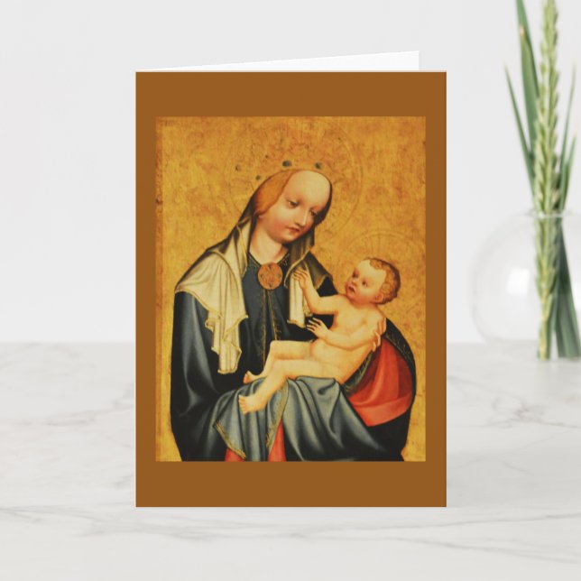 Holy Mary and baby Jesus Holiday Card (Front)