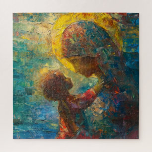 Holy Mary and Jesus Expressionism Jigsaw Puzzle