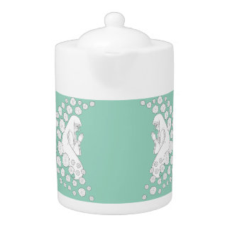 Holy Mary with rosse - black and white Teapot