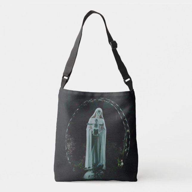 Holy Mother Mary and Baby Jesus Christian Crossbody Bag (Back)