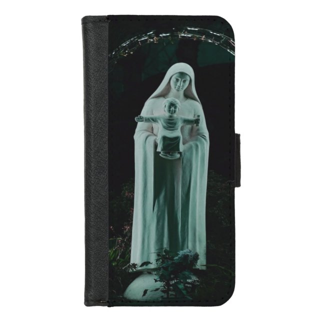 Holy Mother Mary and Baby Jesus Christian iPhone Wallet Case (Front)
