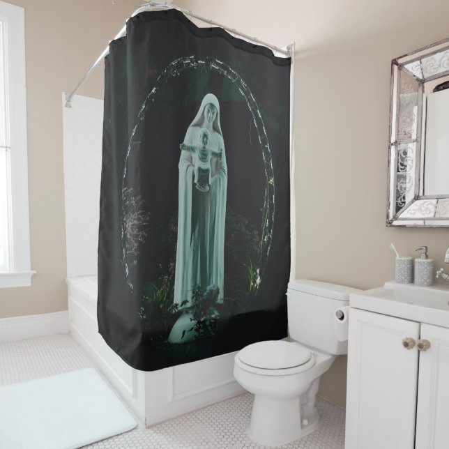 Holy Mother Mary and Baby Jesus Christian Shower Curtain (In Situ)