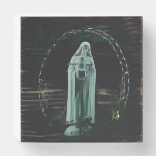 Holy Mother Mary and Baby Jesus Christian Wooden Box Sign