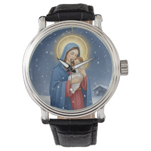 Holy Mother Mary and Baby Jesus Wrist Watch