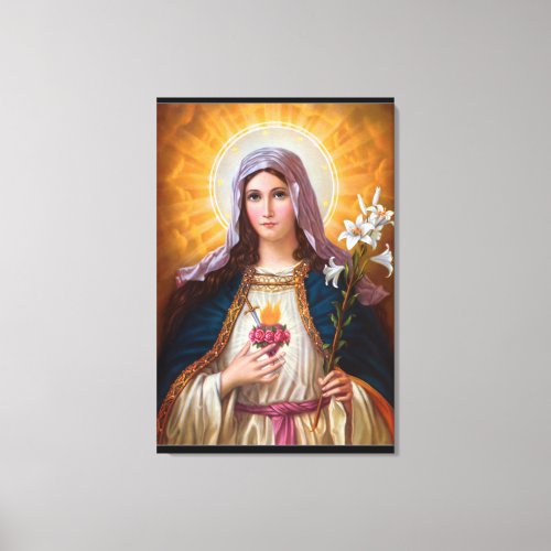 Holy mother Mary Immaculate HeartCatholic faith Canvas Print