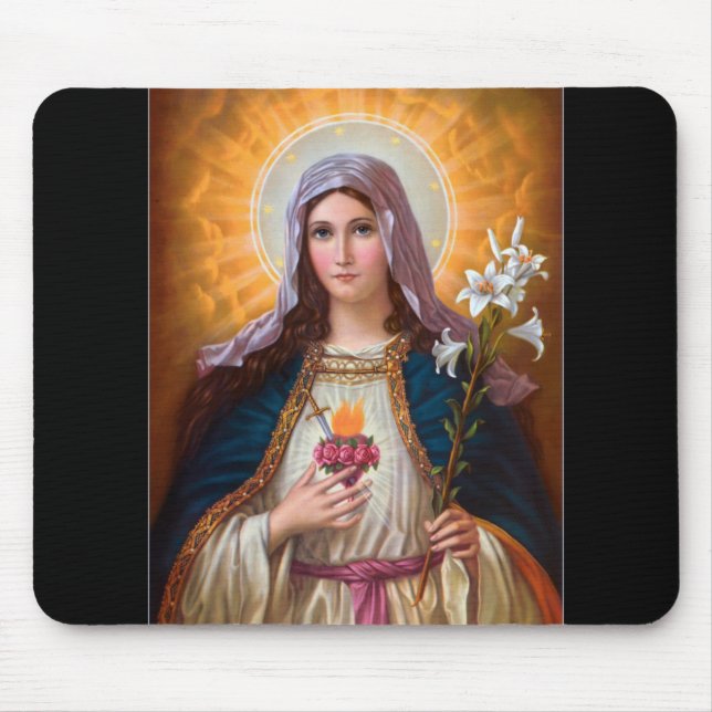 Holy mother Mary Immaculate Heart,Catholic faith Mouse Pad (Front)