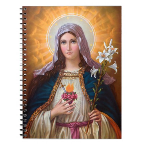 Holy mother Mary Immaculate HeartCatholic faith Notebook