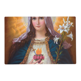 Holy mother Mary Immaculate Heart,Catholic faith, Placemat