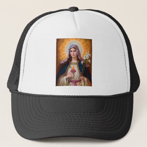 Holy mother Mary Immaculate HeartCatholic faith Trucker Hat