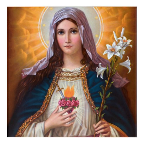 Holy Mother Mary Immaculate heartSt MaryCatholic Acrylic Print