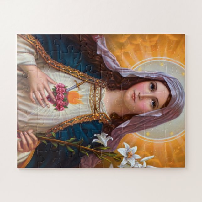 Holy Mother Mary Immaculate heart,St Mary,Catholic Jigsaw Puzzle (Horizontal)
