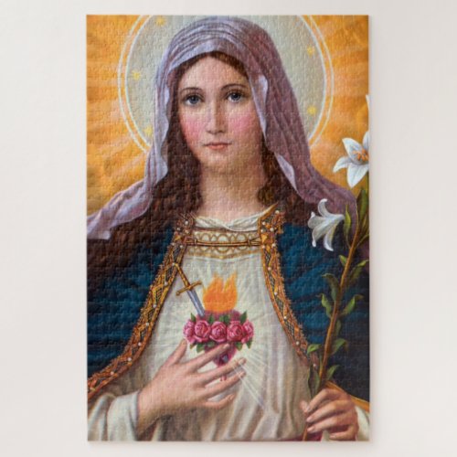 Holy Mother Mary Immaculate heartSt MaryCatholic Jigsaw Puzzle