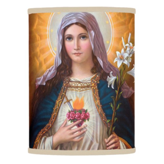 Holy Mother Mary Immaculate heart,St Mary,Catholic Lamp Shade (Front)