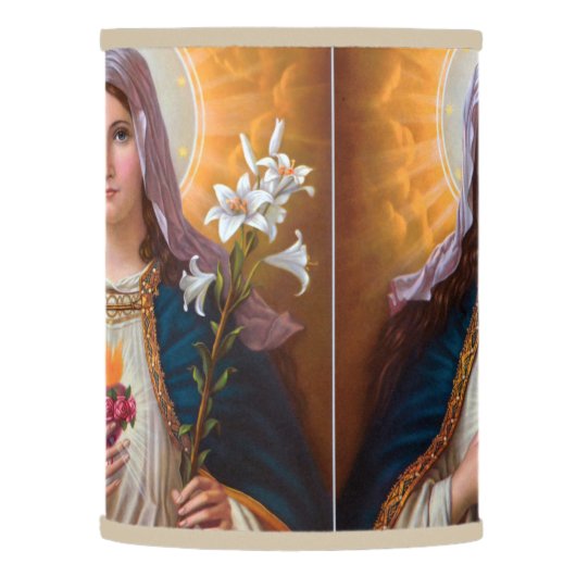 Holy Mother Mary Immaculate heart,St Mary,Catholic Lamp Shade (Left)