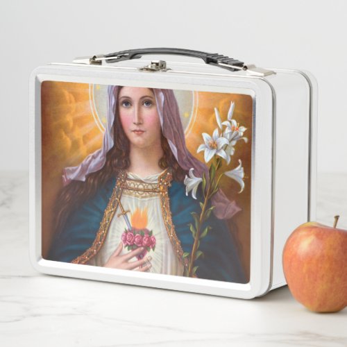 Holy Mother Mary Immaculate heartSt MaryCatholic Metal Lunch Box