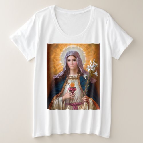 Holy Mother Mary Immaculate heartSt MaryCatholic Plus Size T_Shirt