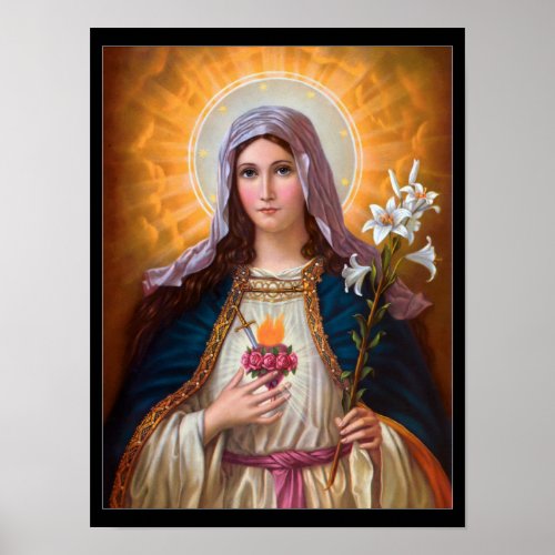 Holy Mother Mary Immaculate heartSt MaryCatholic Poster