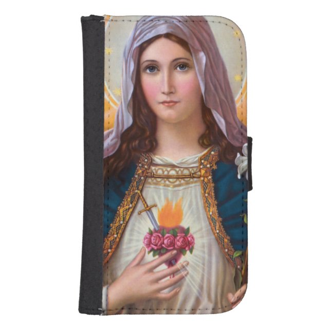 Holy Mother Mary Immaculate heart,St Mary,Catholic Samsung Galaxy Wallet Case (Front)