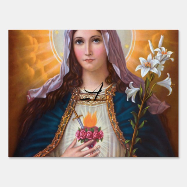 Holy Mother Mary Immaculate heart,St Mary,Catholic Sign (Front)