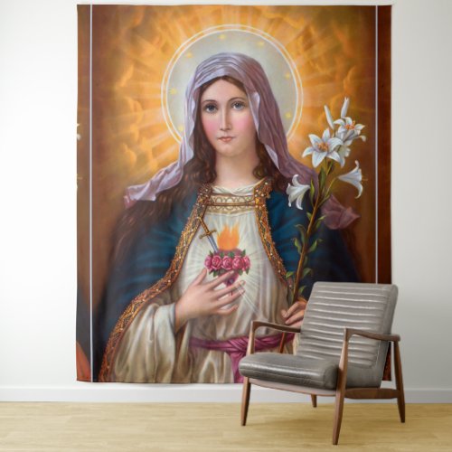 Holy Mother Mary Immaculate heartSt MaryCatholic Tapestry