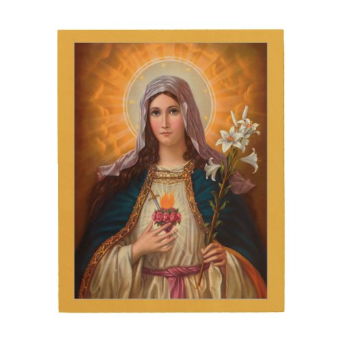Holy Mother Mary Immaculate heartSt MaryCatholic Wood Wall Art