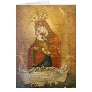 Holy Mother Mary Madonna Icon Card Ukrainian
