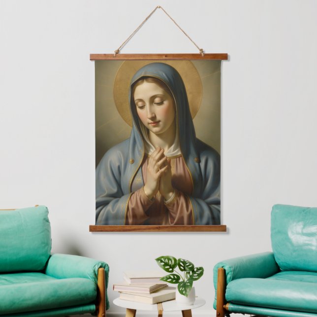 Holy Mother of God - Divine Love & Protection´2 Hanging Tapestry (Living Room)