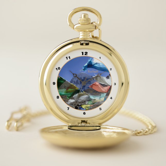Holy mountain Kailash & Tibet, Buddhism /Himalayas Pocket Watch (Inside)