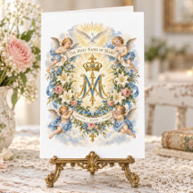 Holy Name of Mary Floral Catholic Prayer Cherubs