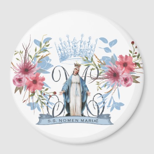 Holy Name of Mary Religious Virgin Mother Floral   Magnet