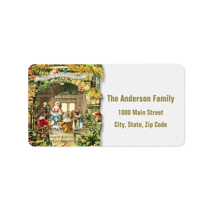 Holy Nativity Scene Address Label Zazzle