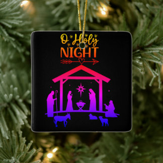 Holy Night Ceramic Ornament