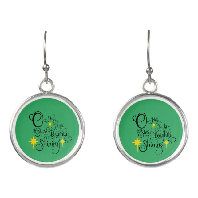 Holy Night Christmas  Holiday Earrings Jewelry (Front)