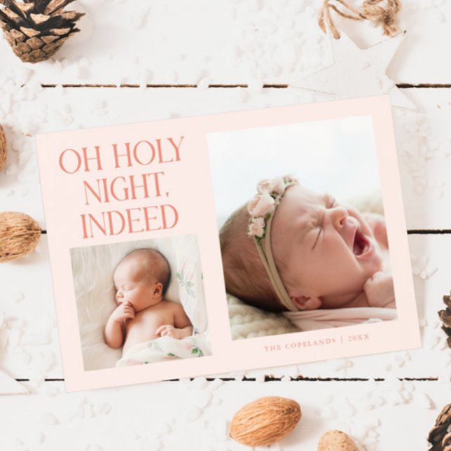 Holy Night Indeed Xmas Peach Birth Announcement (Creator Uploaded)