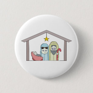 Holy Night Nativity Button