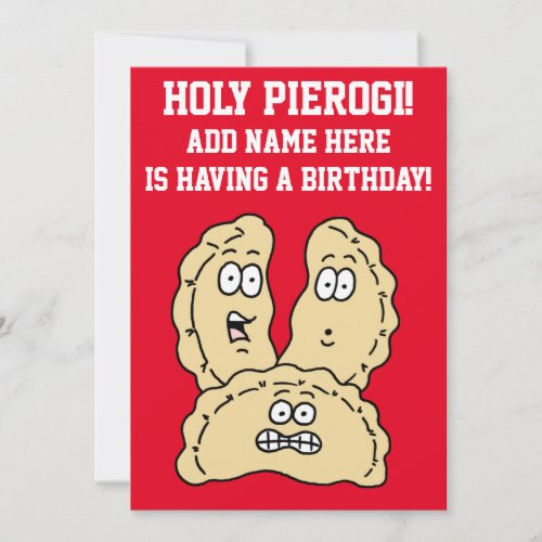 Holy Pierogi Polish Birthday Invitation