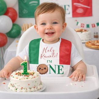 Holy Ravioli! Italian Meatball First Birthday  Baby Bib