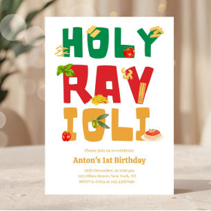 Holy Ravioli Italian Pasta Theme Birthday Invitation