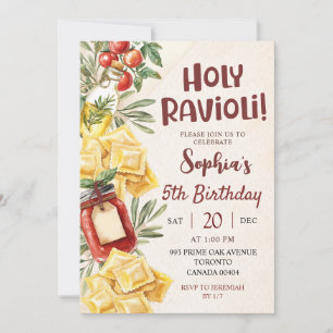 Holy Ravioli Kids Birthday Invitation